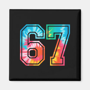 67 Number Meme Lustig Six Seven Tie Dye Gen Alpha  Magnet