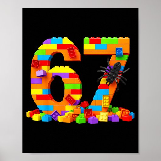 67 Number Meme Six Seven 6 7 Building Blocks Gen A Poster (Vorne)
