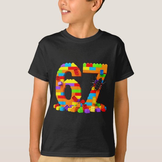 67 Number Meme Six Seven 6 7 Building Blocks Gen A T-Shirt (Vorderseite)