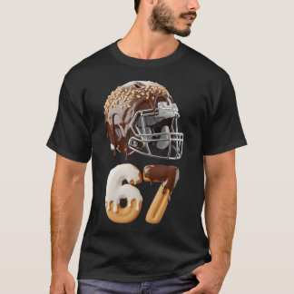 67 Number Schokoladen-Tropf-Sport-Fußball T-Shirt