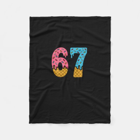 67 Number Six Seven Alpha Slang Eis Drip Spaß Fleecedecke (Vorderseite)