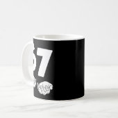 67 Number Sixty-seven Funny Hands Meme Teen Kid Ma Kaffeetasse (Vorderseite Links)