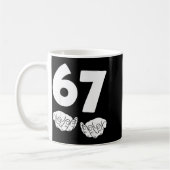 67 Number Sixty-seven Funny Hands Meme Teen Kid Ma Kaffeetasse (Links)