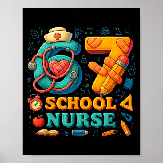 67 Nurse Days Funny Medical Back To School Poster (Vorne)