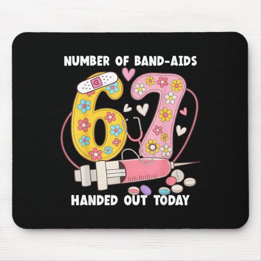 67 Nurse Meme Funny Six Seven Nursing Medical Scho Mousepad (Vorne)