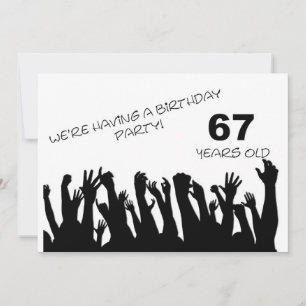 67. Party Einladung mit jubelnden Menschenmassen