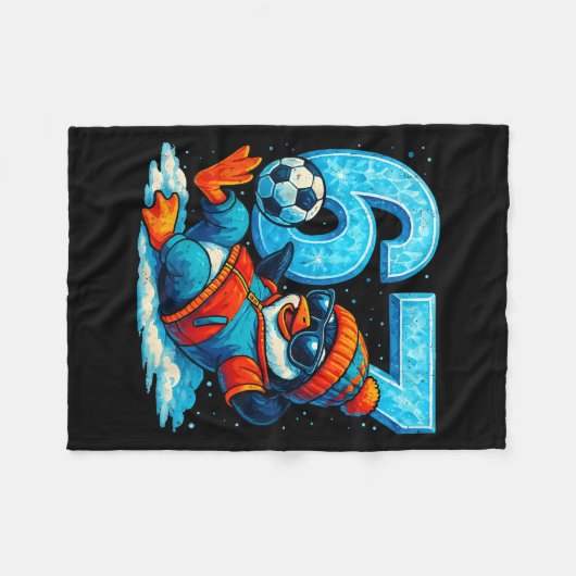 67 Penguin Soccer Funny Winter Meme Gift  Fleecedecke (Vorderseite (Horizontal))