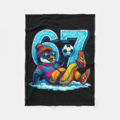 67 Penguin Soccer Funny Winter Meme Gift Fleecedecke (Vorderseite)