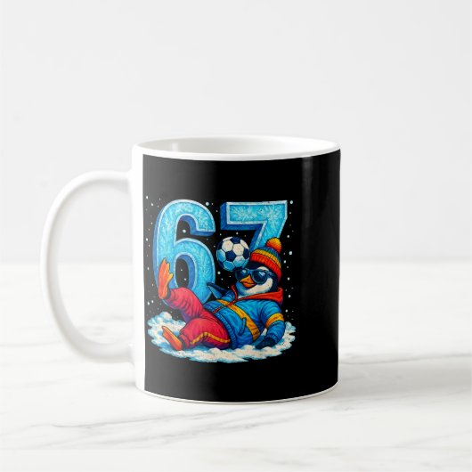67 Penguin Soccer Funny Winter Meme Gift  Kaffeetasse (Links)