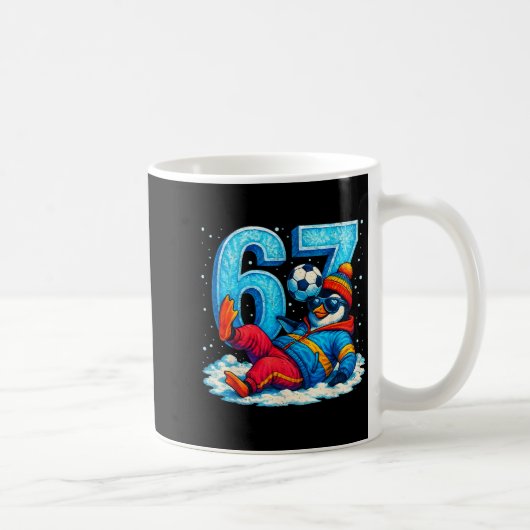 67 Penguin Soccer Funny Winter Meme Gift  Kaffeetasse (Rechts)