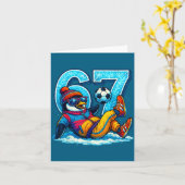 67 Penguin Soccer Funny Winter Meme Gift  Karte (Gelbe Blume)
