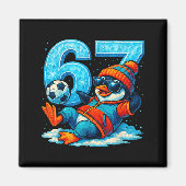 67 Penguin Soccer Funny Winter Meme Gift Magnet (Vorne)
