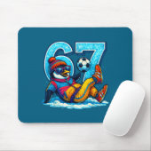 67 Penguin Soccer Funny Winter Meme Gift Mousepad (Mit Mouse)