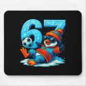 67 Penguin Soccer Funny Winter Meme Gift  Mousepad (Vorne)