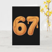 67 Pfannkuchen-Meme Lustig Six Seven Slang  Karte (Gelbe Blume)