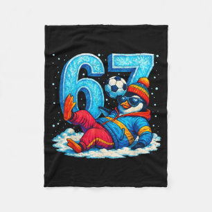 67 Pinguin Fußball Lustiges Winter Meme Geschenk Fleecedecke