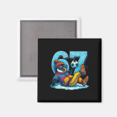 67 Pinguin Fußball Lustiges Winter-Meme-Geschenk _ Magnet (Vorderseite/Rückseite)