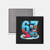 67 Pinguin Fußball Lustiges Winter Meme Geschenk _ Magnet (Vorderseite/Rückseite)