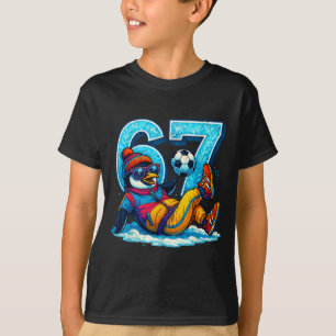67 Pinguin Fußball Lustiges Winter Meme Geschenk  T-Shirt