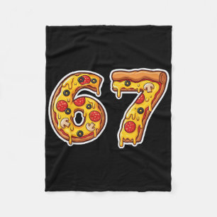 67 Pizza Drip Meme Lustig Six Seven Gen Alpha Slan Fleecedecke