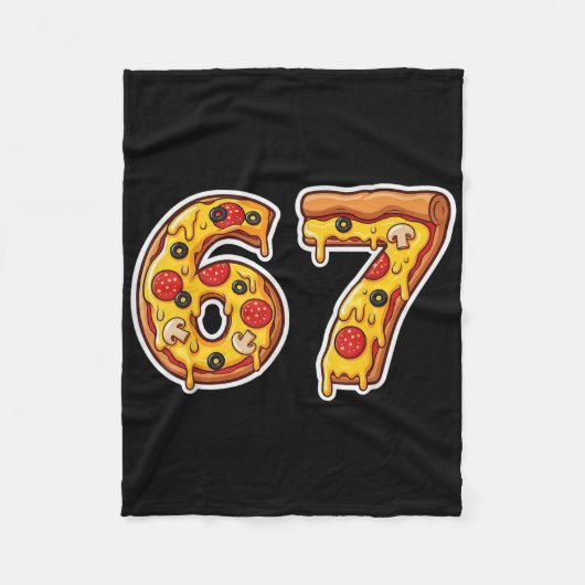 67 Pizza Drip Meme Lustig Six Seven Gen Alpha Slan Fleecedecke (Vorderseite)
