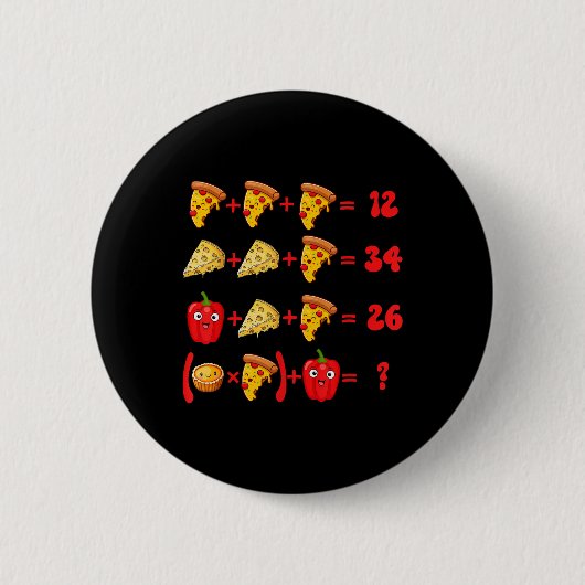 67 Pizza Meme Mathe-Logik-Rätsel Button (Vorderseite)