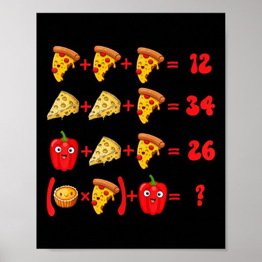 67 Pizza Meme Mathe-Logik-Rätsel Poster (Vorne)