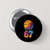 67 Player 67th Birthday Basketball Drip Number Ice Button (Vorne & Hinten)