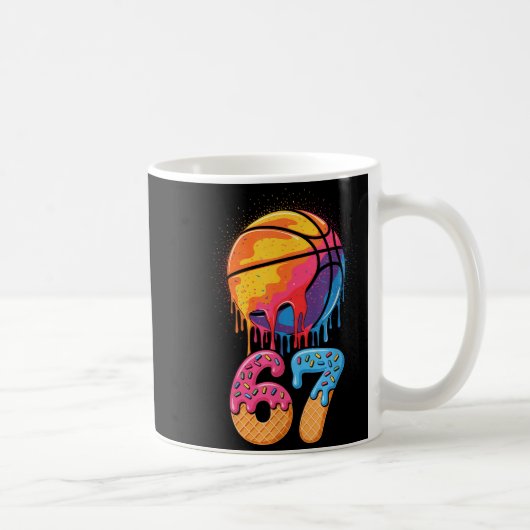 67 Player 67th Birthday Basketball Drip Number Ice Kaffeetasse (Rechts)