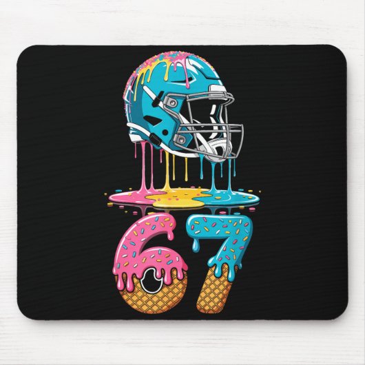 67 Player 67th Birthday Ice Cream American Footbal Mousepad (Vorne)