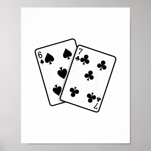 67 Playing Cards Meme Funny Six Seven  Poster (Vorne)