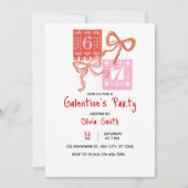 67 preppy Galentine’s Day invitation, coquette  Einladung (Vorderseite)
