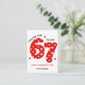 67 Red Heart Funny Valentines Card for School Begleitkarte (Stehend Vorderseite)