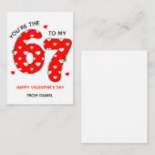 67 Red Heart Funny Valentines Card for School Begleitkarte (Vorne/Hinten)
