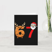 67 Reindeer Santa Funny 6 7 Meme Christmas Men Wom Karte (Vorderseite)