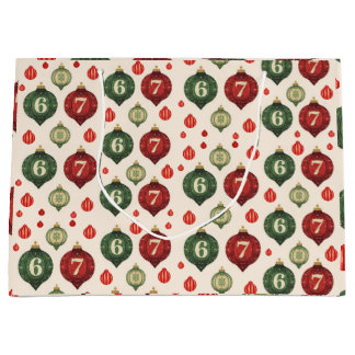 67 Retro Christmas Ornament Wrapping Paper Große Geschenktüte