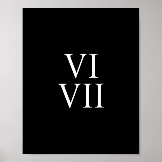 67 Roman Numerals Vi Vii Funny Six Seven Meme Matc Poster (Vorne)