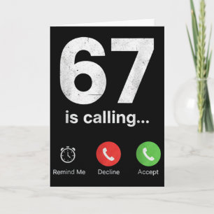 67 ruft lustigen Gen Z Slang Meme-Telefonbildschir Karte