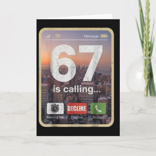 67 ruft lustigen Gen Z Slang Meme-Telefonbildschir Karte
