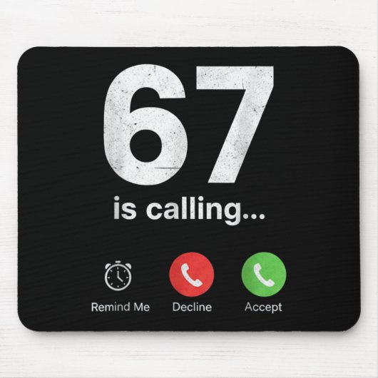 67 ruft lustigen Gen Z Slang Meme-Telefonbildschir Mousepad (Vorne)