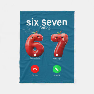 67 Ruft Lustigen Meme 67 Akzeptiere Albern Six Sev Fleecedecke