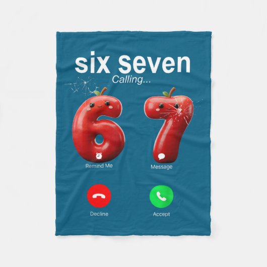 67 Ruft Lustigen Meme 67 Akzeptiere Albern Six Sev Fleecedecke (Vorderseite)