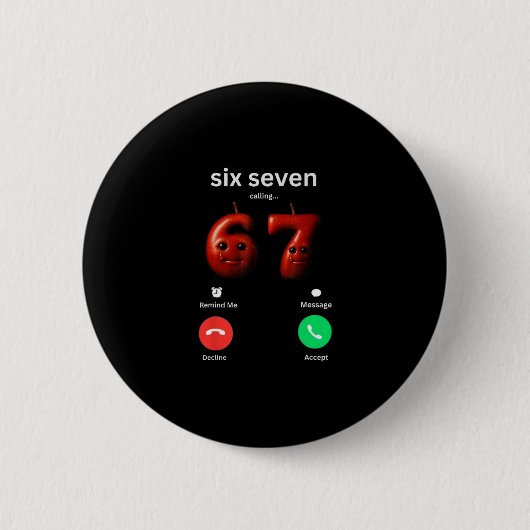 67 Ruft Lustiges Meme 67 Dummes Ai Apple Brainro Button (Vorderseite)