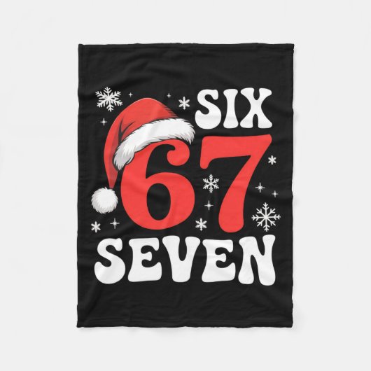 67 Santa Hat Christmas Six Seven Funny Sayings Fleecedecke (Vorderseite)
