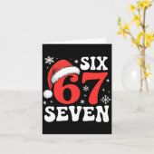67 Santa Hat Christmas Six Seven Funny Sayings Karte (Gelbe Blume)
