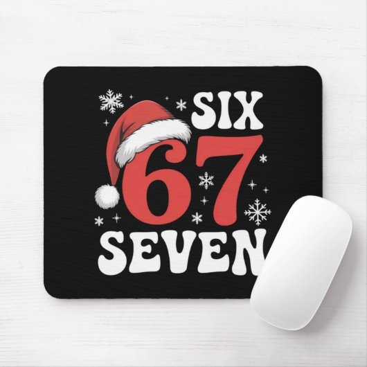 67 Santa Hat Christmas Six Seven Funny Sayings T S Mousepad (Mit Mouse)