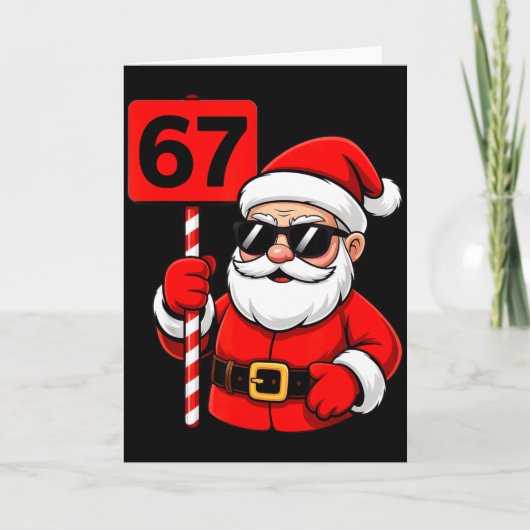 67 Santa Meme 6 7 Funny Christmas 6-7 Six Seven Xm Karte (Vorderseite)