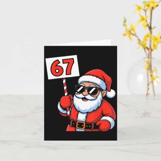 67 Santa Six Seven Christmas Karte (Gelbe Blume)
