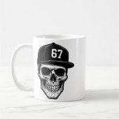 67 Schädel Halloween Brainrot Meme Sechs Sieben Ki Kaffeetasse (Links)