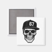 67 Schädel Halloween Brainrot Meme Six Seven Kinde Magnet (Vorderseite/Rückseite)